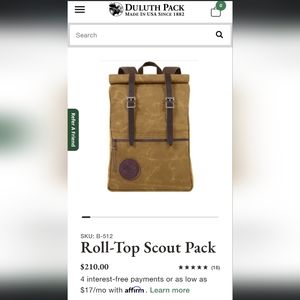 Duluth Pack Roll Top Backpack